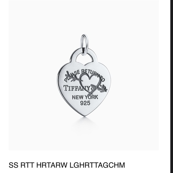 Tiffany & Co. Return To Tiffany Etched Heart Tag Charm, Sterling Silver, Large - Picture 5 of 6